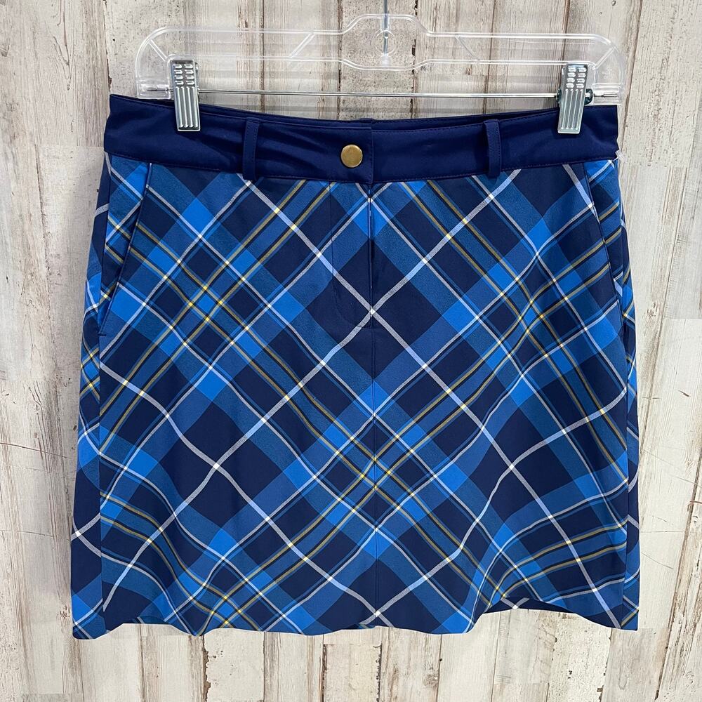 Lady Hagen Womens size 4 navy Plaid Golf Tennis Skort Pockets hydro dri